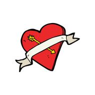 Cartoon Heart Tattoo N3