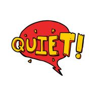 cartoon comic book shout for quiet