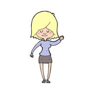 cartoon happy woman