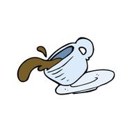 cartoon spilled cofffee