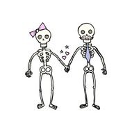 cartoon skeletons in love