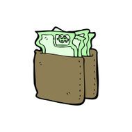 cartoon wallet full of cash N2