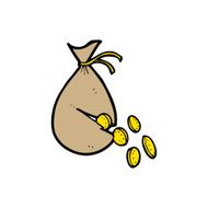 cartoon money in bag N2