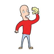 cartoon bald man with wig N2