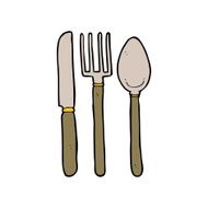 cartoon knife fork spoon N2