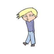 cartoon grumpy boy N2