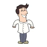 Cartoon Man Shrugging Shoulders N2