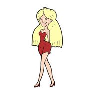 cartoon woman in dress