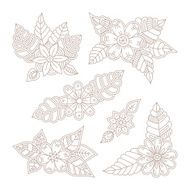 Vector vintage floral design elements set in mono line style N2
