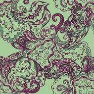 Seamless abstract hand-drawn floral pattern