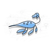 Dinosaur funny sketch for your design N13