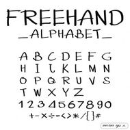 Handwritten calligraphic alphabet freehand style Vector Illust