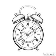 alarm clock sketch vector illustration eps 10