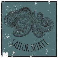 Octopus tribal ornament