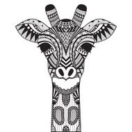 Zentangle giraffe isolated on withe background
