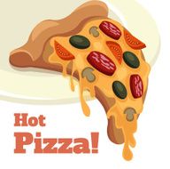 Vector pizza cartoon illustration