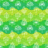 Seamless pattern with hand drawn leaves Summer