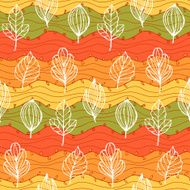 Seamless pattern with hand drawn leaves Autumn N3