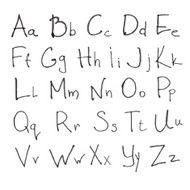 Hand drawn vector alphabet N3