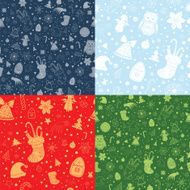 Set of Christmas Seamless Backgrounds N2