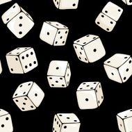 Vector Seamless Pattern Background of Cartoon Dices N3
