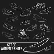 Set in the of women&#039;s shoes painted lines