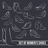 Set in the middle of women&#039;s shoes heels painted
