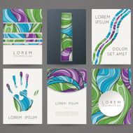 Set of vector design templates Brochures in random colorful style N245