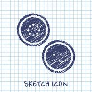 kitchen doodle sketch icon of salt and pepper