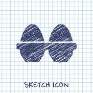 kitchen doodle sketch icon of eggs
