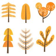 Set of autumn tree illustrations