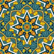 Vector Seamless Colored Ornate Pattern N4