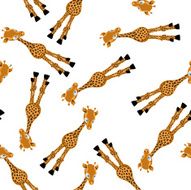 Seamless Funny Cartoon Giraffe