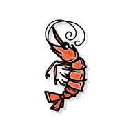sea animal shrimp doodle