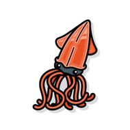 sea animal squid doodle