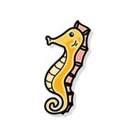 sea animal Hippocampus doodle