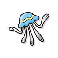 sea animal jellyfish doodle N2