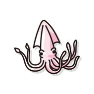 sea animal squid doodle N2