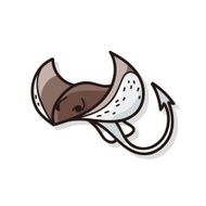 sea animal Stingray doodle N2
