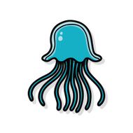 sea animal jellyfish doodle N3
