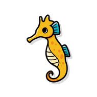 sea animal Hippocampus doodle N2