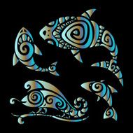 Lizards Polynesian tattoo style N2