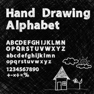 Font chalk hand drawing alphabet