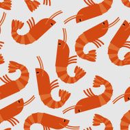 Shrimp seamless pattern Sea delicacy vector background Texture