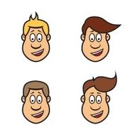 Cartoon faces of a man