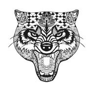 Zentangle stylized wolf Sketch for tattoo or t-shirt