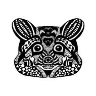Zentangle stylized raccoon Sketch for tattoo or t-shirt