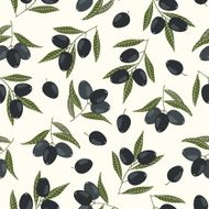 seamless vector pattern with black olives N2