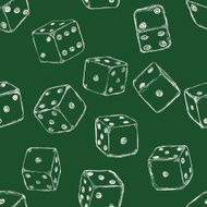 Vector Seamless Pattern Background of Sketch Dices N4