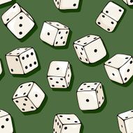 Vector Seamless Pattern Background of Cartoon Dices N4